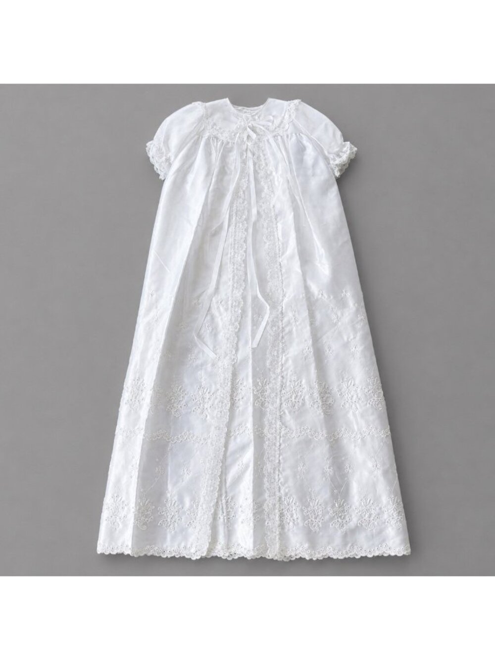 Vintage MADONNA Baby Girl 6-9M White Satin Christening Gown Set Long Length NEW